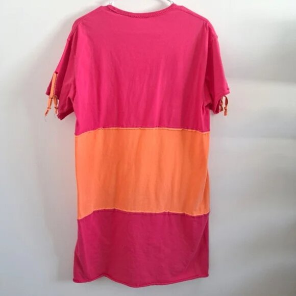 Kunky’s Orange & Pink T-Shirt Shift Dress - Picture 2 of 9